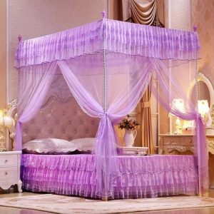Metallic Stands Mosquito Net -purple