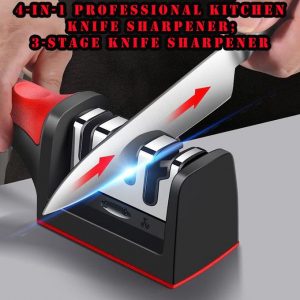 4 In 1 Professional Quick Kitchen Knife Sharpener 4 Stage Sharpening Slots