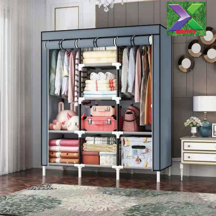 3-column Wooden wardrobe large collective locker - Image 7