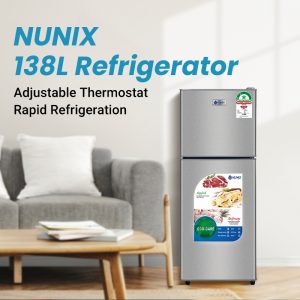 NUNIX 138L BCD-138 Fridge Double Door Direct Cool Fridge