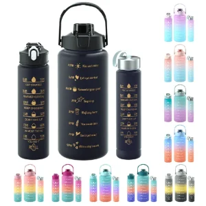 3 In 1 themed motivational water bottles 3pcs