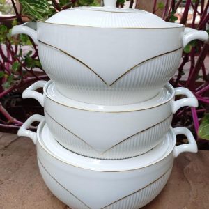 3 pcs ceramic bowl 3.5ltrs , 2.5 ltr and 1.5 ltr