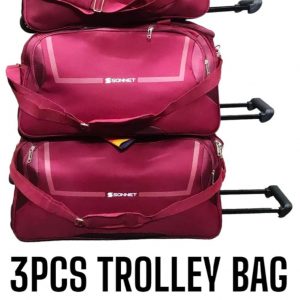 3 Pcs Trolley Bags -maroon
