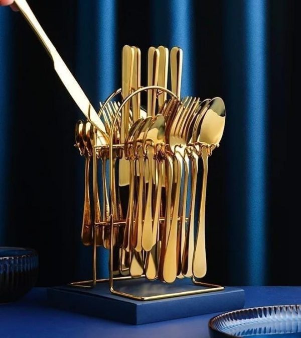 24 PCs stainless steel  cutlery-Gold