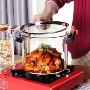 5.5 borosilicate glass cooking pot microwave safe
