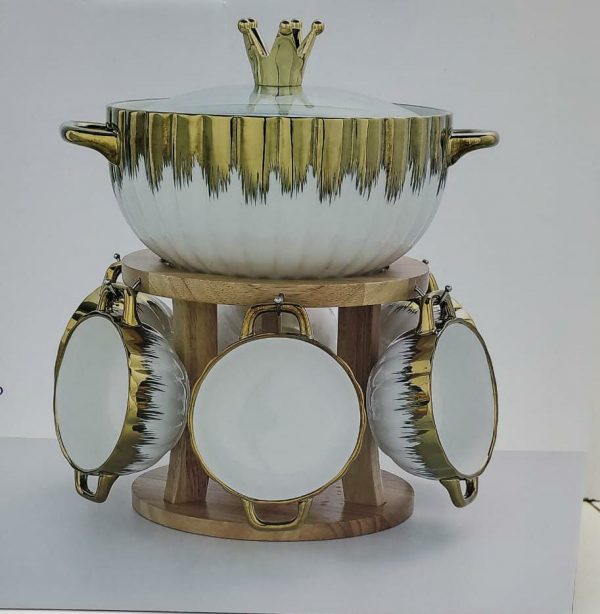 SEVEN PCS SOUP TUREEN SET
