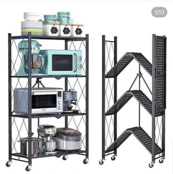 Camille Folding Storage Metal Storage Kitchen Rack-4 tier