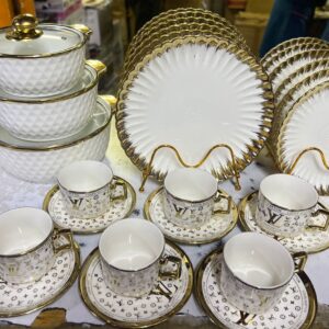 27 pcs gold ring dinner set ceramic