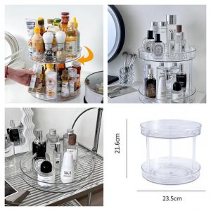 Two layer 360 Rotation Cabinet Turntable Organizer