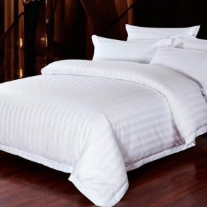 High quality soft bound white Stripped Duvet cover