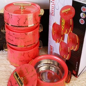4 pcs infinite Professional Insulated hotpot -red