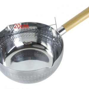 Stainless Steel SUFURIA//SNOW// MILK Cookware with Wooden Handle-silver