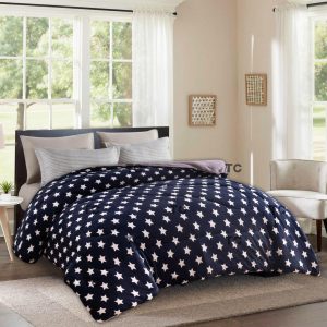 Heavy Woolen blankets-blue/white