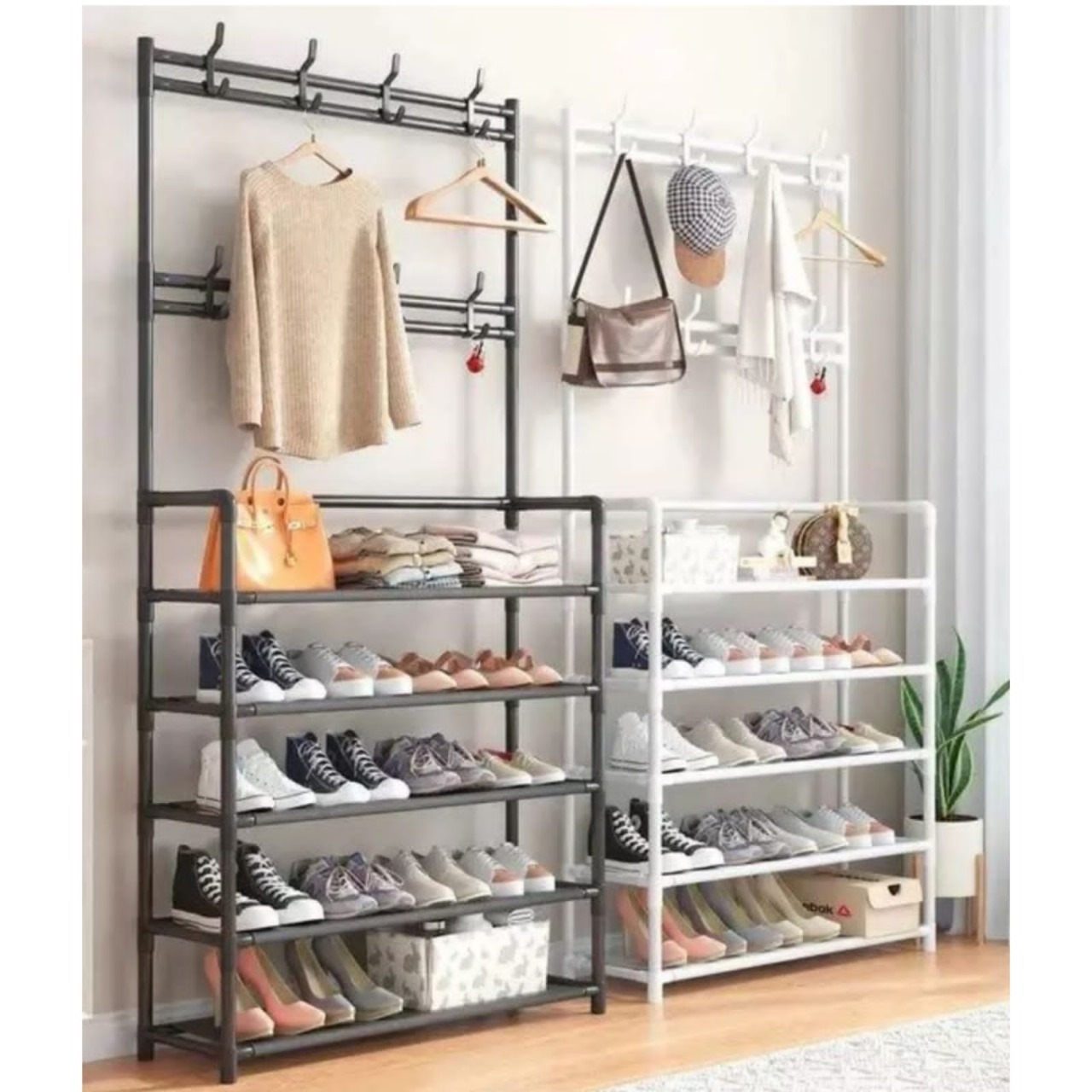 TC All-In-1 Shoe Rack/Coat Rack/Cap Scarf Bag Cloths Hanger - Image 2