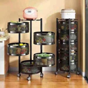 5 Tier Round Fruit Rack with wheels