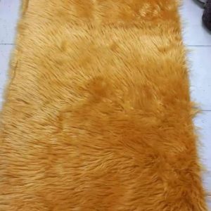 Shaggy long bedside mat-mustard yellow