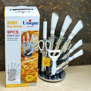 9 pc unique silver knife set