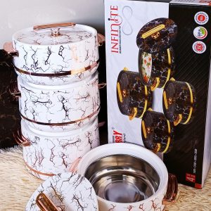 4 pcs infinite Professional Insulated hotpot -white gold
