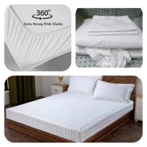 Pattern 5 pc mattress cover; Pattern and white