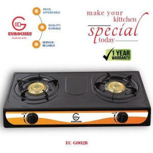 2 burner metallic eurochef black
