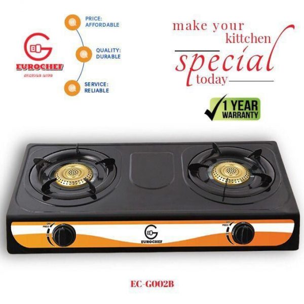 2 burner metallic eurochef black