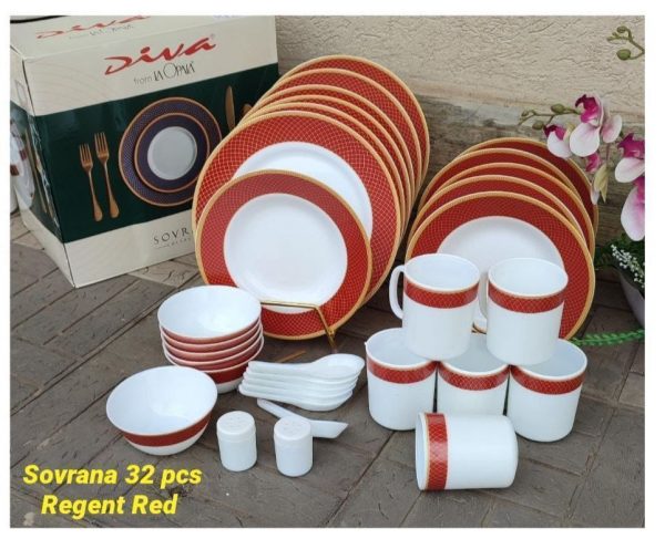 32 pcs Sovrana Dinner sets-Regent Red
