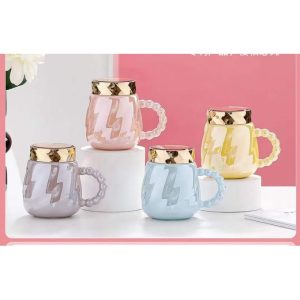 King n queen mug shiny gold