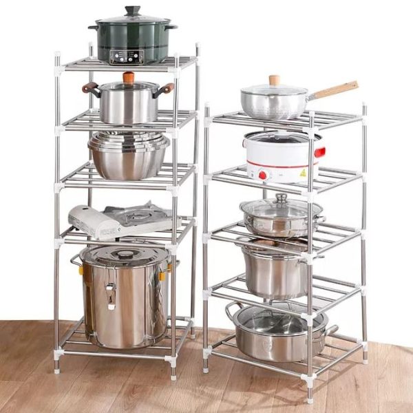6 Layer Stainless Steel Cooking Pot Holder Rack - Image 2