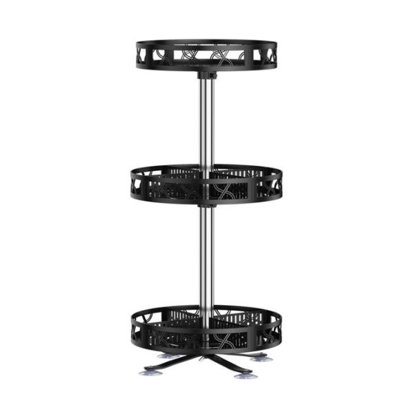 3-layered Kitchen Spice Racks 360° Rotating Seasoning - Image 2