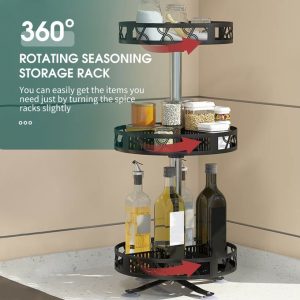 3-layered Kitchen Spice Racks 360° Rotating Seasoning