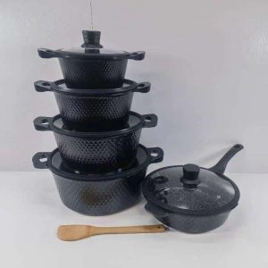 11PC Bosch Cookware with Silicon lid covers-Black