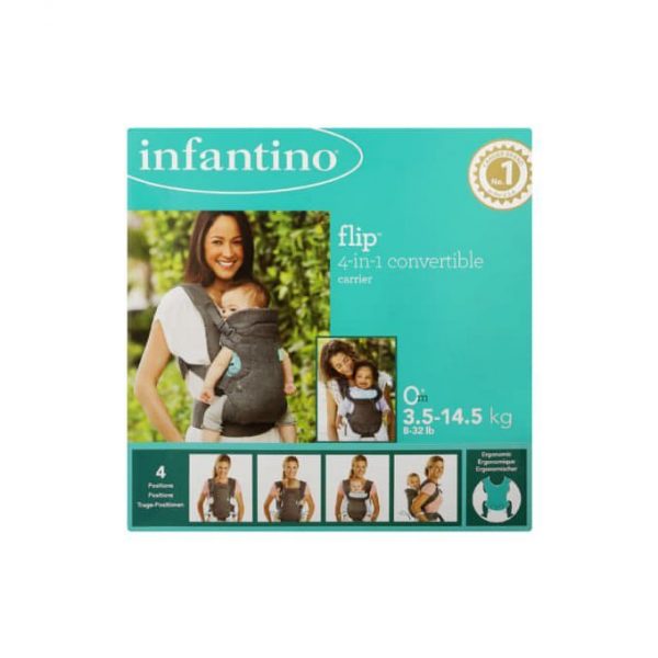 Infantino Flip Advanced 4-In-1 Convertible Baby Carrier (Grey) - Image 3