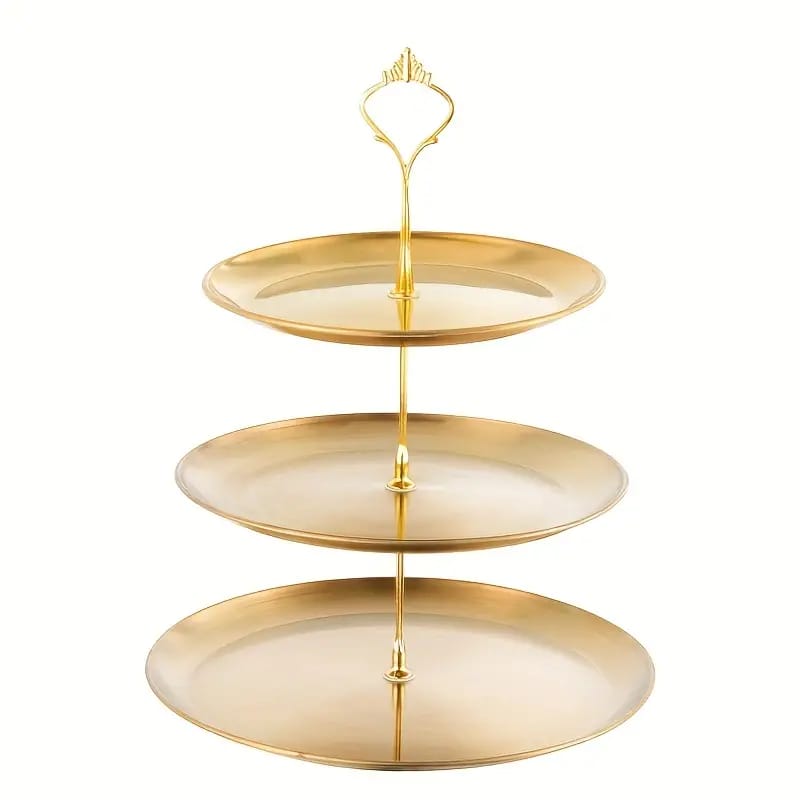 Gold steel cake stand 3 layer - Image 2