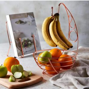 Fruit And Banana Silver Steel Rack -rose gold