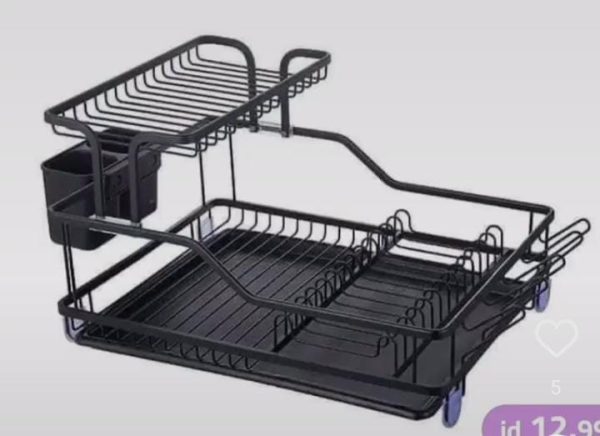 Fancy dish rack 2 tier-Black