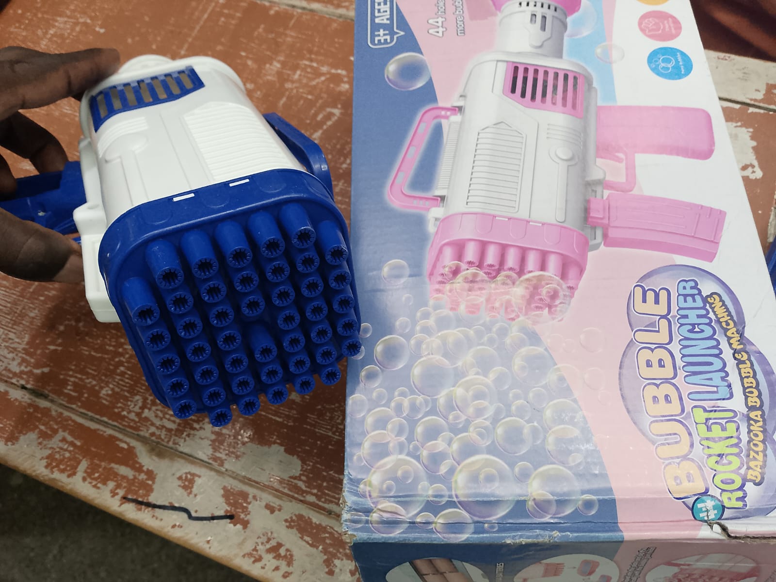 Bubble Gun Rocket 42 Holes Machine Gun Launcher Automatic Blower Soap Toys For Kids