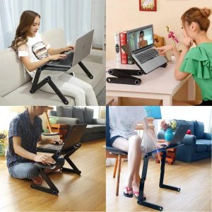 ADJUSTABLE LAPTOP STAND WITH FAN AND MOUSE PAD