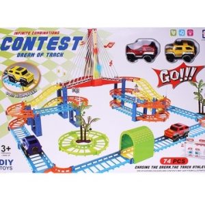 45pcs Multi-layer Rail Car Toy Set DIY Town Track Playset Kids 74 pieces