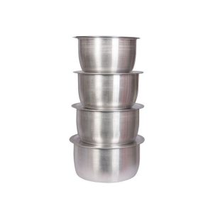 Generic 8 Pcs Stainless Aluminium Sufurias (4 Sufuria + 4 Lids)