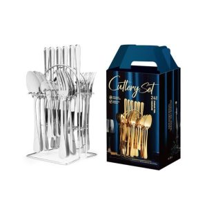 Generic 24Pcs Cutlery Set Stainless Steel Durable & Affordable with stand