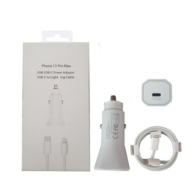 Apple 20W PD Car Fast Charger With USB C LIGHTNING CABLE For IPHONE 12 13 14 PRO MAX - Image 4