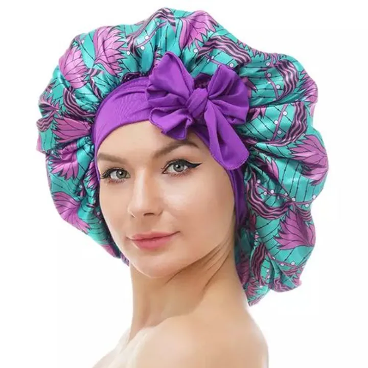 Smooth Adjustable Satin Bonnet Hair Cap Sleeping Cap With Straps