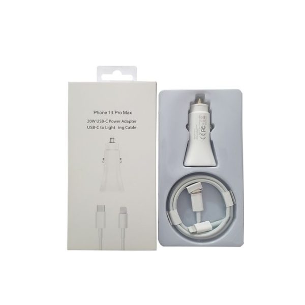 Apple 20W PD Car Fast Charger With USB C LIGHTNING CABLE For IPHONE 12 13 14 PRO MAX - Image 2