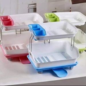 Colored 2 Tier Plastic Dishrack.