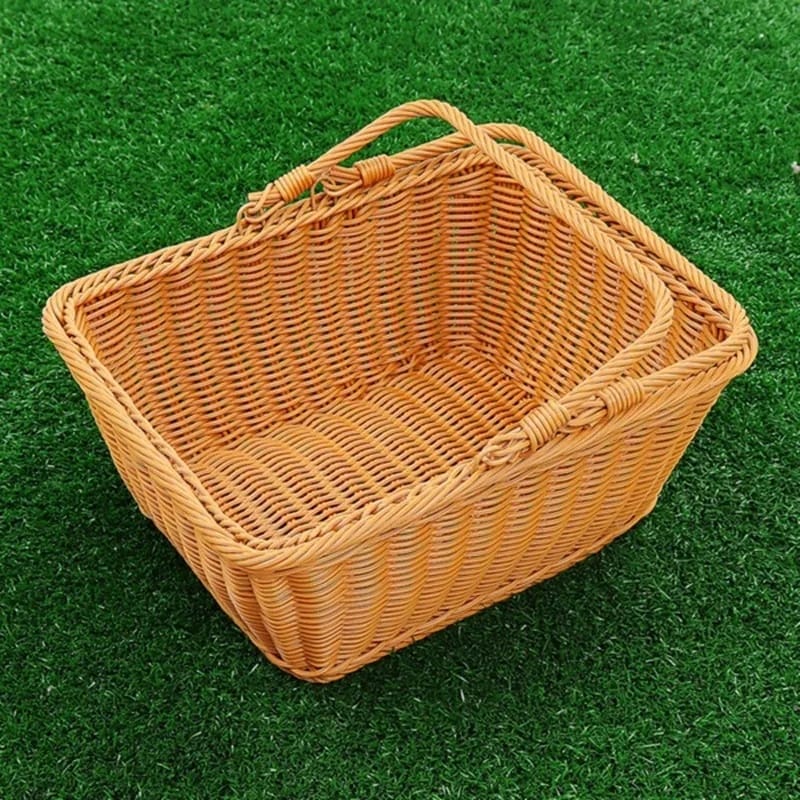 Wicker Picnic Basket With Handle Basket Outdoor - Image 2