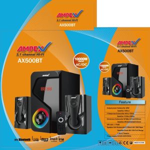 Ampex 2.1 AX 500BT Subwoofer With Bluetooth/USB/SD/FM 10000Watts