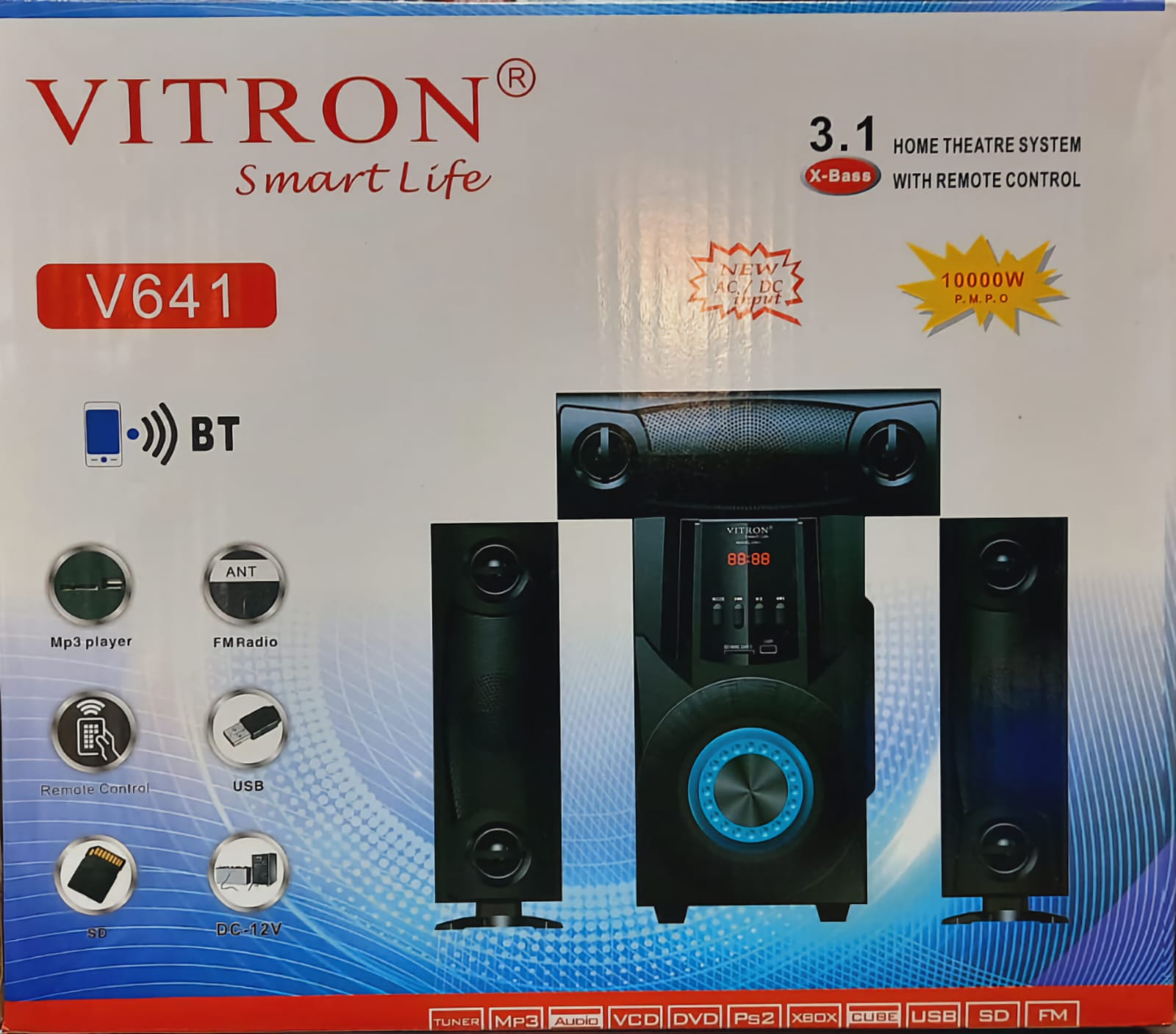Vitron V641 3.1Ch Multimedia speaker system, 10000W BT - Image 2