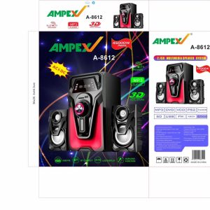 Ampex 2.1 A-8612 Subwoofer With Bluetooth/USB/SD/FM