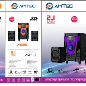 Amtec AM-109 Sub Woofer System 2.1CH 8000W BT/FM/SD/USB