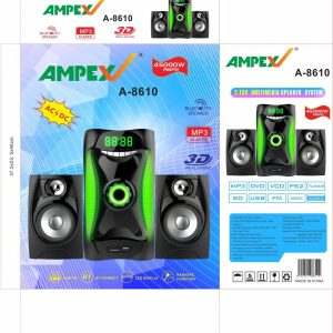 Ampex 2.1 A-8610 Subwoofer With Bluetooth/USB/SD/FM